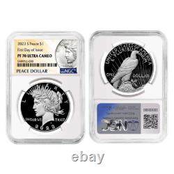 2023-S Proof $1 Morgan and Peace Silver Dollar 2pc Set NGC PF70UC FDI Morgan