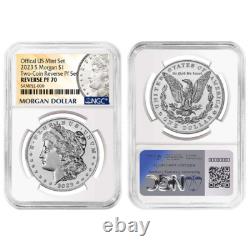 2023-S Reverse Proof $1 Morgan and Peace Dollar 2pc Set NGC PF70 Morgan & Pea