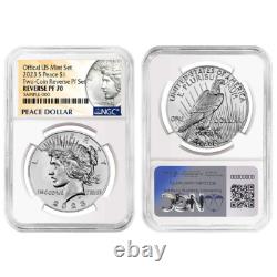 2023-S Reverse Proof $1 Morgan and Peace Dollar 2pc Set NGC PF70 Morgan & Pea
