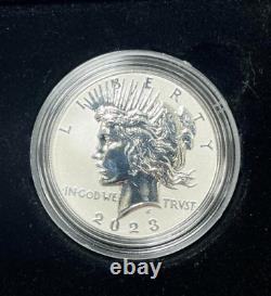 2023 S Reverse Proof $1 Morgan and Peace Silver Dollar 2pc Set Box in OGP & COA