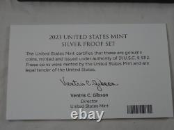 2023-S US Mint Silver Proof Set OGP COA & Box 10 Coins. 999 United States