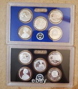 2023 us mint proof sets, silver and clad, blue and red box