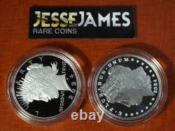 2024 $1 S Proof Silver Peace & Morgan Dollar With Box/coa 2 Coin Set 24xl 24xf