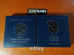 2024 $1 S Proof Silver Peace & Morgan Dollar With Box/coa 2 Coin Set 24xl 24xf