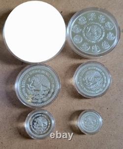2024 Mexico Libertad 5 Coin Silver PROOF Set (1/20 1/10 1/4 1/2 & 1 oz) Capsules