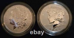 2024 Morgan & Peace Dollar Reverse Proof Set. 999 Silver with Box & COA