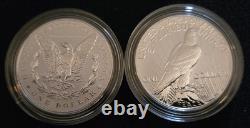 2024 Morgan & Peace Dollar Reverse Proof Set. 999 Silver with Box & COA