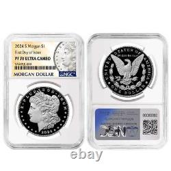 2024-S $1 Proof Morgan and Peace Silver Dollar 2pc Set NGC PF70UC FDI Morgan