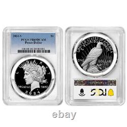 2024-S $1 Proof Morgan and Peace Silver Dollar 2pc Set PCGS PR69DCAM Blue Label