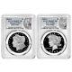 2024-s $1 Proof Morgan And Peace Silver Dollar 2pc Set Pcgs Pr69dcam Fs Morga