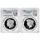 2024-s $1 Proof Morgan And Peace Silver Dollar 2pc Set Pcgs Pr70dcam Morgan &