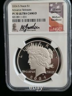 2024-S Morgan/Peace Dollar Silver Proof Set NGC PR70 AR Gaudioso Hand-Signed
