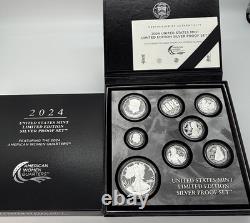 2024 S Proof Silver Eagle Limited Edition Proof Set 24rc In Ogp