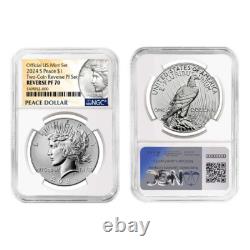 2024-S Reverse Proof $1 Morgan and Peace Silver Dollar 2pc Set NGC PF70 Morga