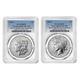 2024-s Reverse Proof $1 Morgan And Peace Silver Dollar 2pc Set Pcgs Pr70 Blue