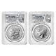 2024-s Reverse Proof $1 Morgan And Peace Silver Dollar 2pc Set Pcgs Pr70 Fdoi