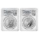 2024-s Reverse Proof $1 Morgan And Peace Silver Dollar 2pc Set Pcgs Pr70 Fs M