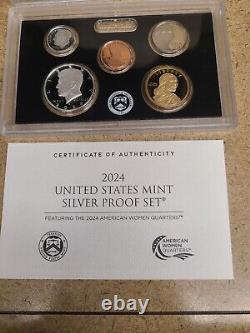 2024 S US Mint ANNUAL 10 Coin SILVER Proof Set with Box, COA