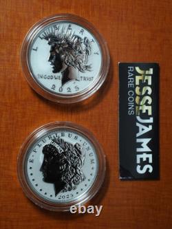 2025 $1 S Reverse Proof Silver Peace & Morgan Dollar With Box/coa 2 Coin Set