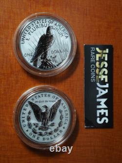 2025 $1 S Reverse Proof Silver Peace & Morgan Dollar With Box/coa 2 Coin Set