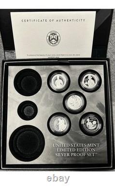 2025 S Limited Edition Silver Proof Set Box & COA (no $1 Eagle, 50C, 10C Dime) %