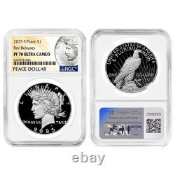 2025-S Proof $1 Morgan and Peace Silver Dollar 2pc Set NGC PF70UC FR Morgan