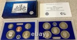 2025 S Proof Set 10 Coins Gem Clad Proof Penny & Kennedy Half $1 Ogp Coa 25rg