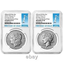 2025-S Reverse Proof $1 Morgan and Peace Silver Dollar 2pc Set NGC PF70 FDI
