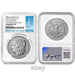 2025-S Reverse Proof $1 Morgan and Peace Silver Dollar 2pc Set NGC PF70 FDI