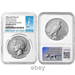 2025-S Reverse Proof $1 Morgan and Peace Silver Dollar 2pc Set NGC PF70 FDI