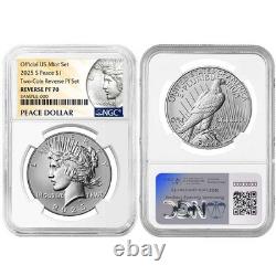 2025-S Reverse Proof $1 Morgan and Peace Silver Dollar 2pc Set NGC PF70 Morgan
