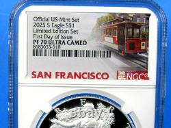 2025 S, Silver Eagle from the Limited Edition Silver Proof Set NGC Pf 70 UC FDOI