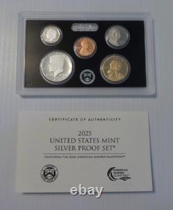2025 Silver Proof Set, 10 Coins, Box, COA, 25RH
