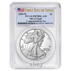 2025-W Proof $1 American Silver Eagle Congratulations Set PCGS PR70DCAM FDOI