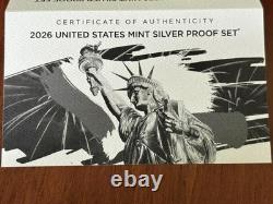 2026-S U. S. Mint Silver Proof Set 250th Anniversary 1776-2026 COA OGP IN HAND