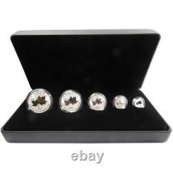 2027 Canada Silver Maple Leaf Fractional Set Autumn Leaves Rev Proof