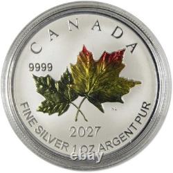 2027 Canada Silver Maple Leaf Fractional Set Autumn Leaves Rev Proof
