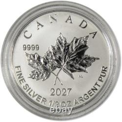 2027 Canada Silver Maple Leaf Fractional Set Autumn Leaves Rev Proof