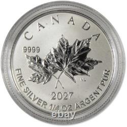 2027 Canada Silver Maple Leaf Fractional Set Autumn Leaves Rev Proof