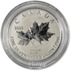 2027 Canada Silver Maple Leaf Fractional Set Autumn Leaves Rev Proof