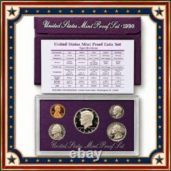 21 U. S. Mint Proof Sets (1990-2005) + 2001 Silver Proof Set. OGP