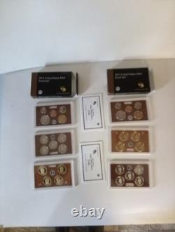 2- 2012-S U. S. Mint Proof Set (14 Coins) withOGP & COA