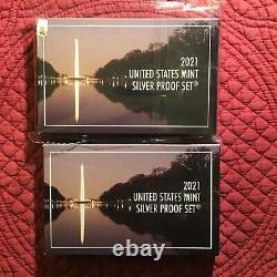 2, 2021 US Mint Silver Proof Sets 7 Coins OGP In Each Box / COA PRISTINE