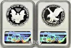 2 Coin Set 2021 W Proof Silver Eagle, Type 1 & 2, Ngc Pf70uc First Releases