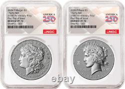 2 Coin Set 2026 Morgan and Peace Reverse Proof Privy NGC RP70 FDOI Flag Pre-Sale