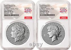 2 Coin Set 2026 Morgan and Peace Reverse Proof Privy NGC RP70 FR Flag Pre-Sale2