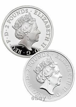 2-Pc Set 2021 Great Britain Silver Britannia 1 oz Silver Proof + Reverse Proof