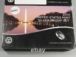 2 Yr Run Silver US Mint Proof Sets 2013-s, 14-s. With Stickers. Boxes & COAs. #13