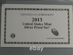 2 Yr Run Silver US Mint Proof Sets 2013-s, 14-s. With Stickers. Boxes & COAs. #13