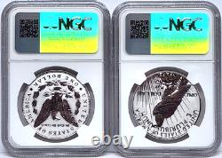 2 coin 2024 morgan peace reverse proof silver dollar set ngc rp69 fr mp